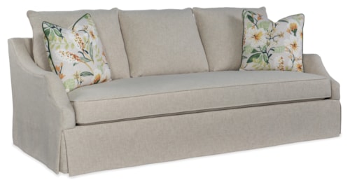 Traditional 86 Inch Skirted Sofa