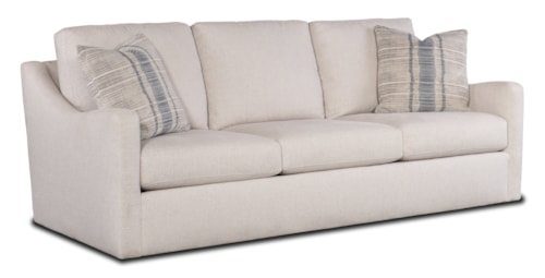 Transitional 3 over 3 Sofa with Sloped Track Arms