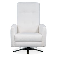 Contemporary Tufted Back Swivel Recliner with Metal Base