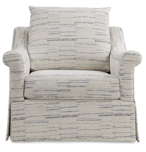 Transitional Skirted Swivel Chair