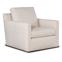 Transitional Swivel Chair with Track Arms