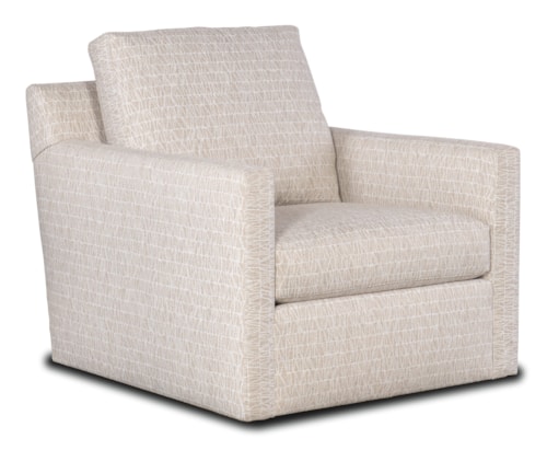Transitional Swivel Chair with Track Arms