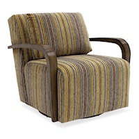 Contemporary Exposed Wood Swivel Chair