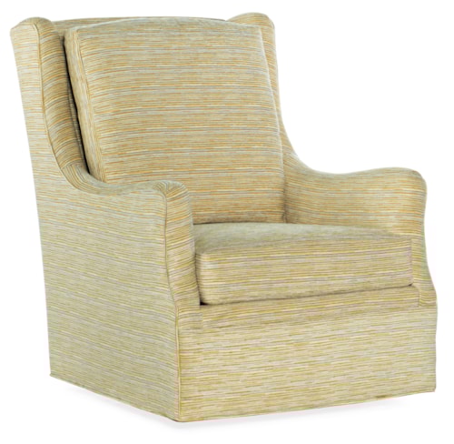 Transitional Swivel Chair with Loose Back Pillow