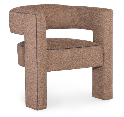 Contemporary Accent Chair with Exposed Wood Back