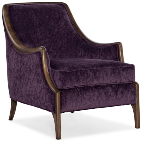 Transitional Club Chair with Exposed Wood