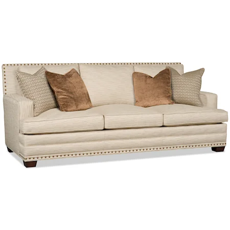 Transitional 3 Over 3 Sofa with Nailhead Trim