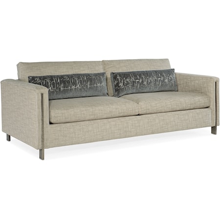 Contemporary 2 over 2 Sofa with Metal Trim