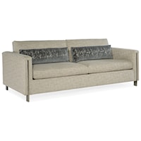 Contemporary 2 over 2 Sofa with Metal Trim