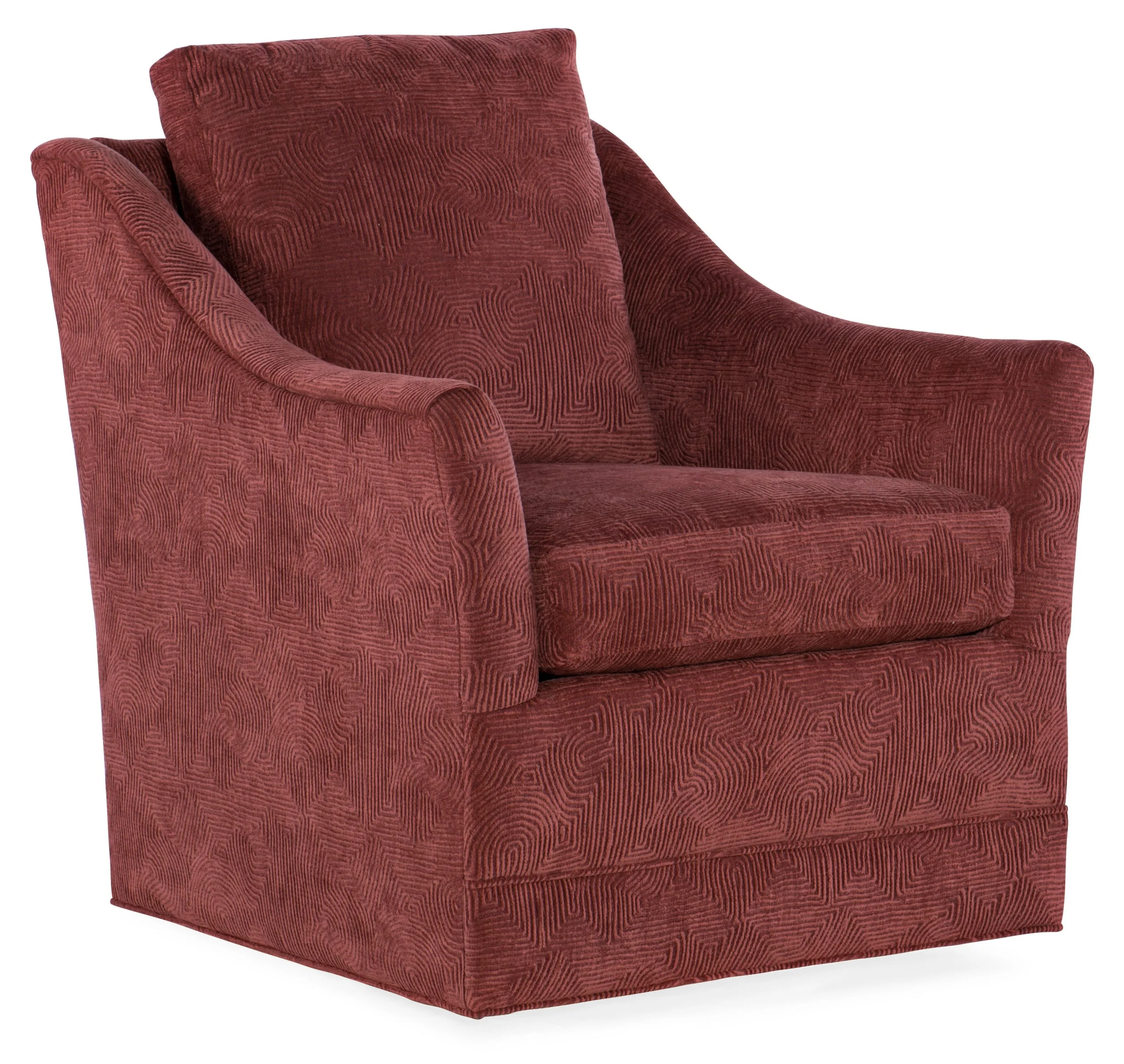 HF Custom Linda 1362 Transitional Swivel Chair with Loose Back Pillow ...