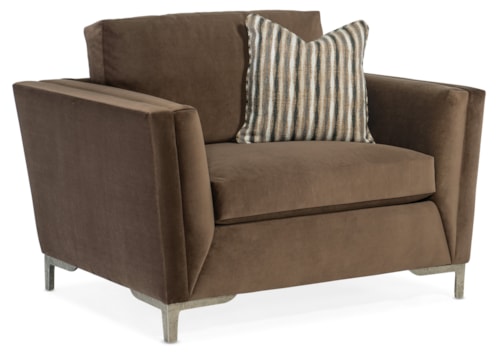 Contemporary Chair and Half with Metal Legs