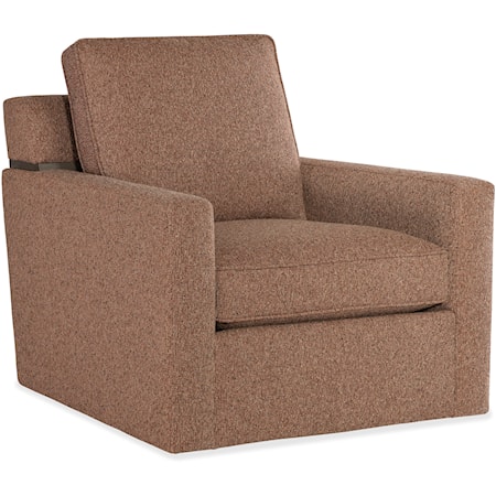 Transitional Swivel Chair with Loose Cushions