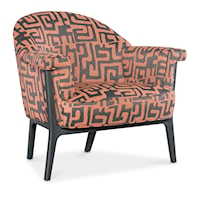 Mid-Century Modern Upholstered Accent Chair with Key Arms