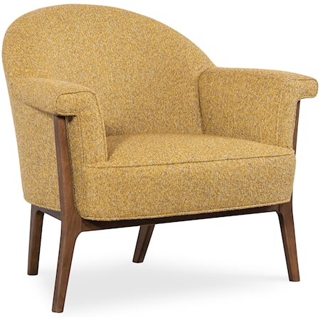 Mid-Century Modern Upholstered Accent Chair with Key Arms