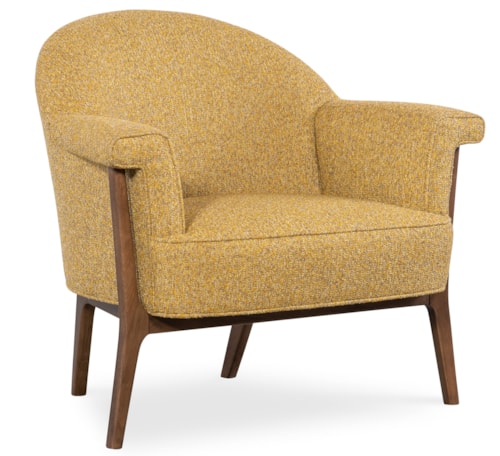 Mid-Century Modern Upholstered Accent Chair with Key Arms