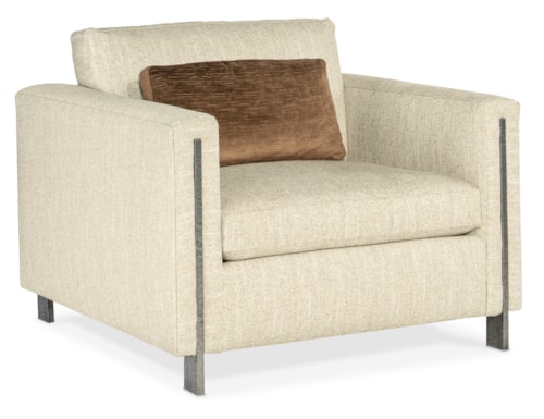 Contemporary Chair and Half with Metal Trim