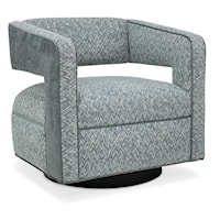 Contemporary Swivel Chair with Wood Base