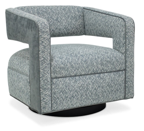 Contemporary Swivel Chair with Wood Base