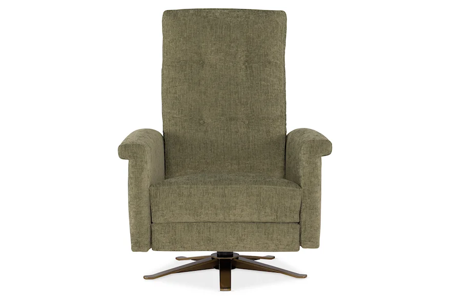 Breck Tufted Back Swivel Recliner by Sam Moore at Janeen's Furniture Gallery