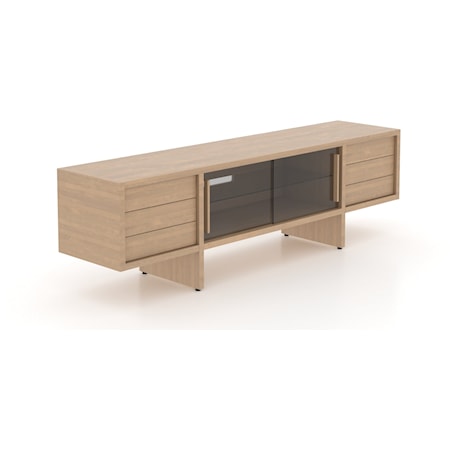 Contemporary Fiction 80" Media Unit with Smoked Glass Doors
