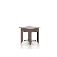 Transitional Infinite Rectangular End Table with Single Drawer