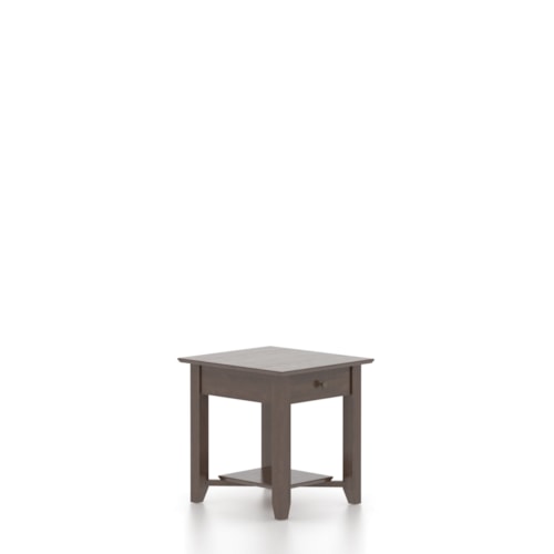 Transitional Infinite Rectangular End Table with Single Drawer