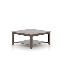 Transitional Infinite Square Coffee Table with Lower Shelf