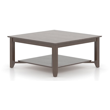 Transitional Infinite Square Coffee Table with Lower Shelf