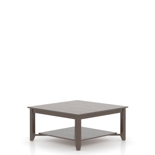 Transitional Infinite Square Coffee Table with Lower Shelf