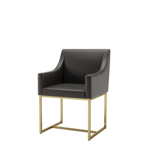 Contemporary Upholstered Chair with Gold Metal Base