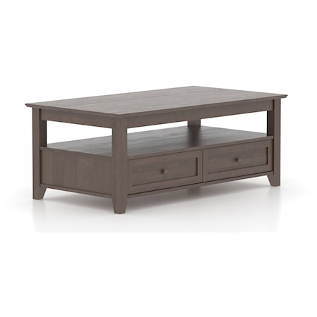 Transitional Infinite Rectangular Coffee Table with Storage