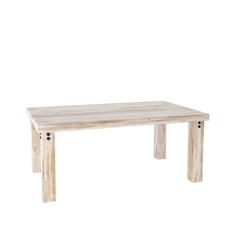 Customizable Rectangular Table with Legs & Accent Rivets