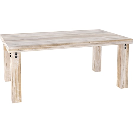 Customizable Rectangular Table with Legs & Accent Rivets