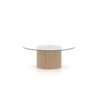 Contemporary Illusion Round Coffee Table with Glass Top