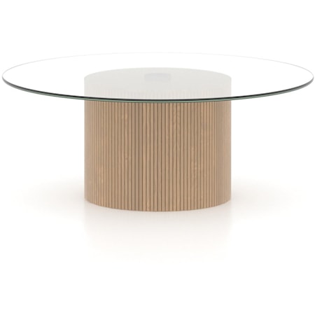 Contemporary Illusion Round Coffee Table with Glass Top