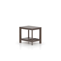 Contemporary Fusion Rectangular End Table with Lower Shelf