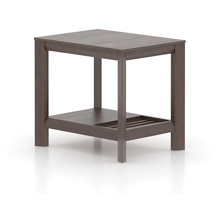 Contemporary Fusion Rectangular End Table with Lower Shelf