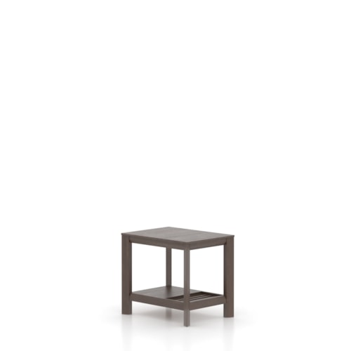 Contemporary Fusion Rectangular End Table with Lower Shelf
