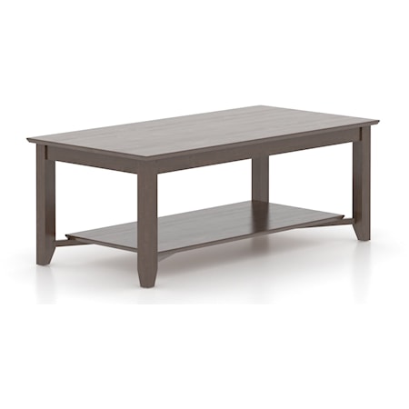 Transitional Infinite Rectangular Coffee Table with Lower Shelf