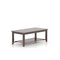 Transitional Infinite Rectangular Coffee Table with Lower Shelf