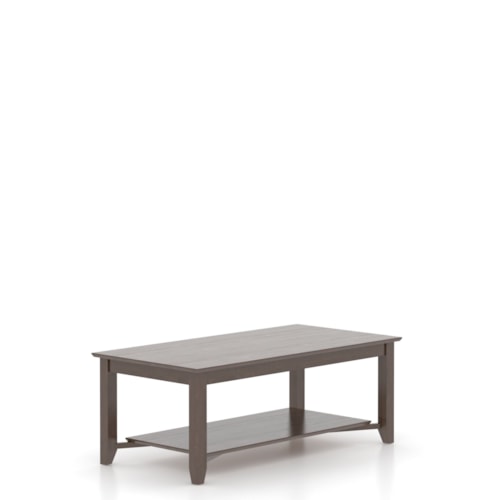 Transitional Infinite Rectangular Coffee Table with Lower Shelf