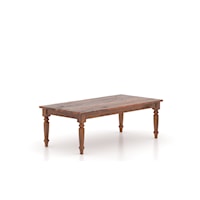 Farmhouse Charm Rectangular Coffee Table with Distressed Wood Finish