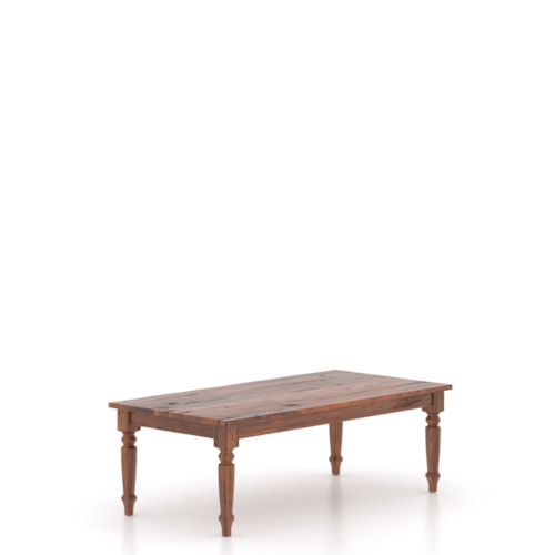 Farmhouse Charm Rectangular Coffee Table with Distressed Wood Finish