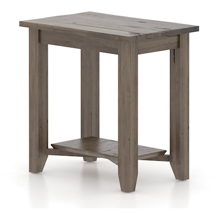Transitional Infinite Rectangular End Table with Small Lower Shelf