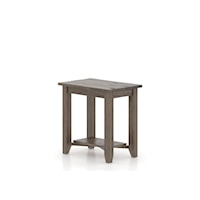 Transitional Infinite Rectangular End Table with Small Lower Shelf