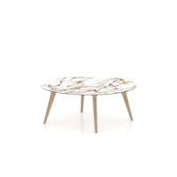 Contemporary Vogue Round Coffee Table with Porcelain Top
