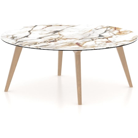 Contemporary Vogue Round Coffee Table with Porcelain Top