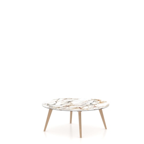 Contemporary Vogue Round Coffee Table with Porcelain Top