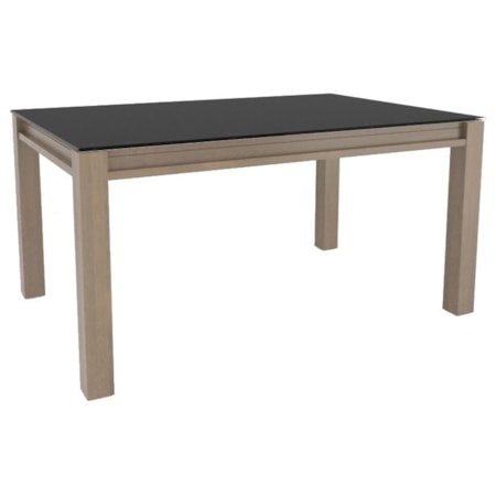 Rectangular glass table