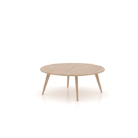 Contemporary Vogue Round Coffee Table with Wooden Top